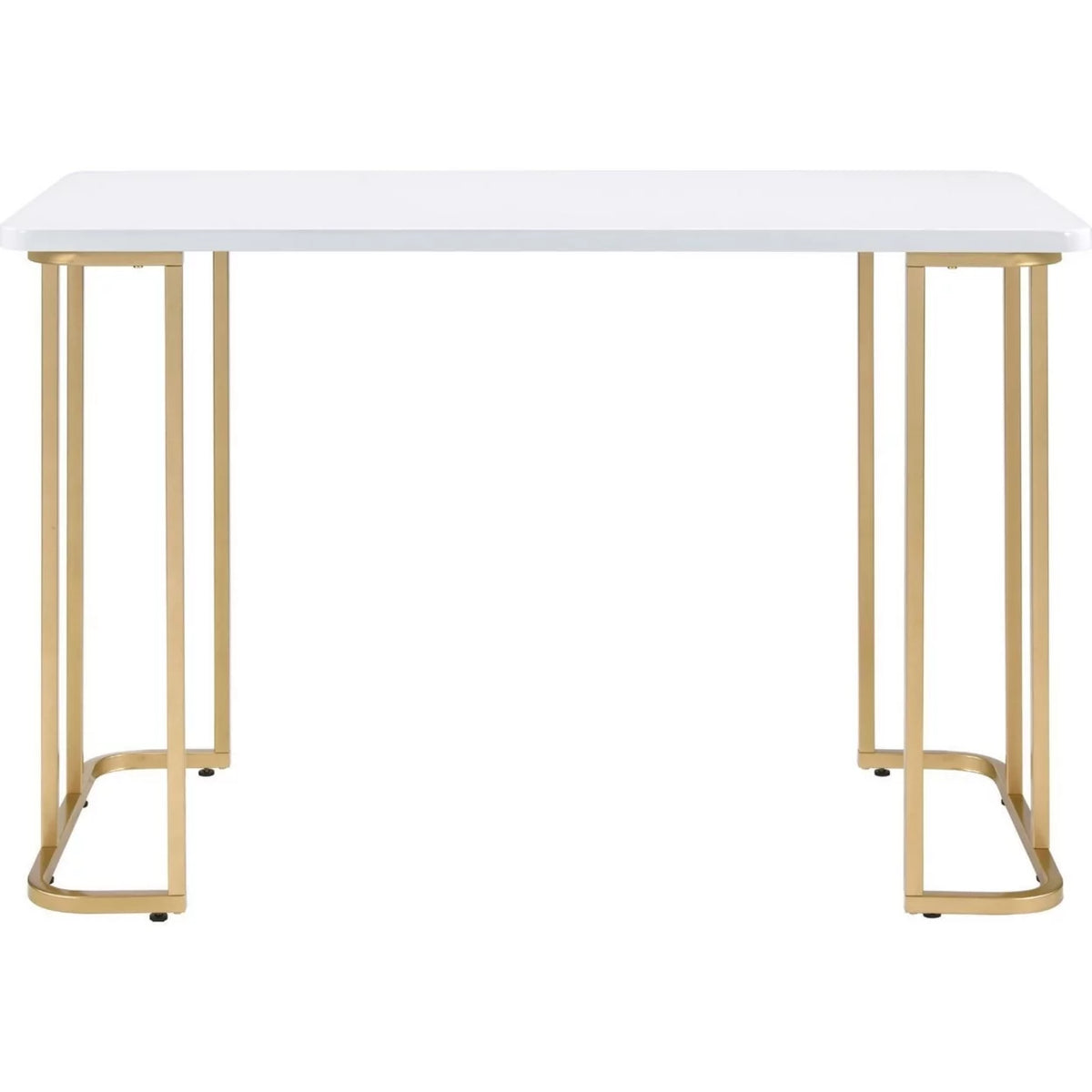 White Writing Desk with Metal Sled Base S518608