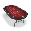 Foldable Poker Table 10 Players Red Felt I50482