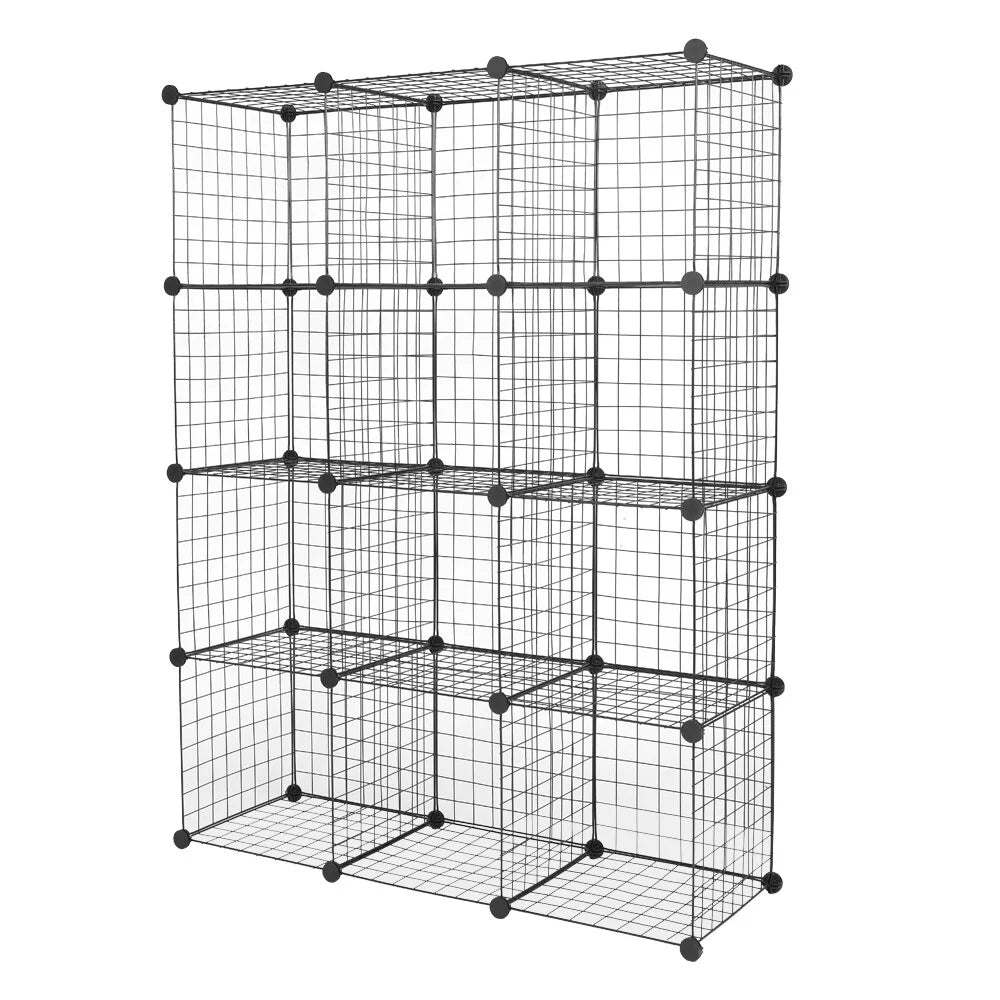 12-Cube Metal Wire Cube Storage Shelves W7504
