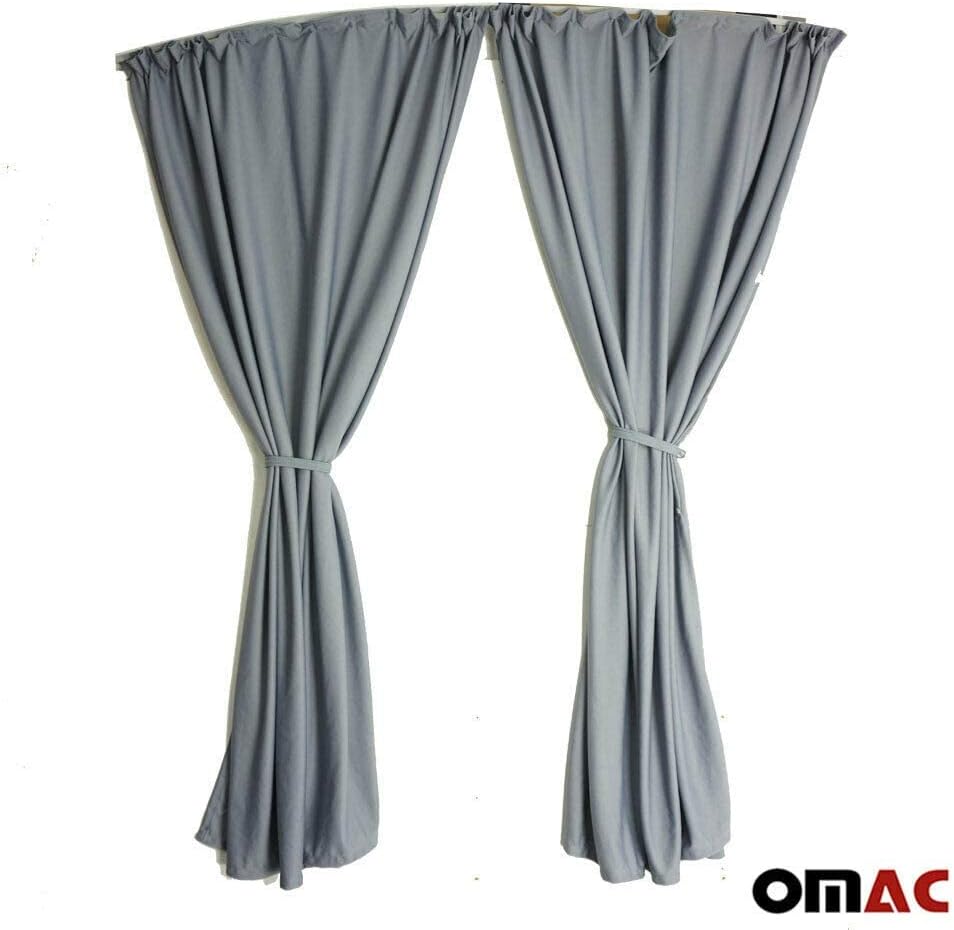 Grey Van Divider Curtains Sunshade Blinds Kit 2 pcs. Curtains 1pcs. Profiles Screws R7261