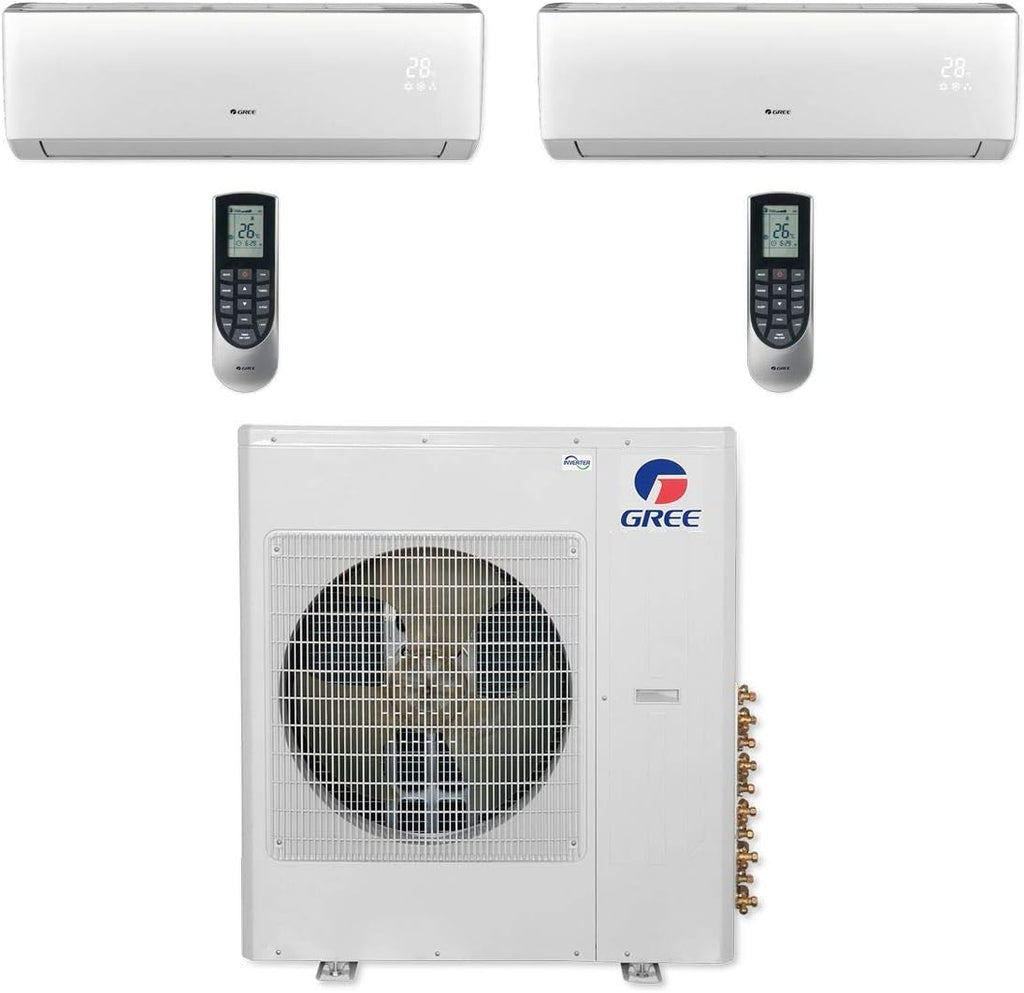 42,000 BTU Dual-Zone Wall Mount Mini Split Air Conditioner Heat Pump 208/230V SEER 21 X419