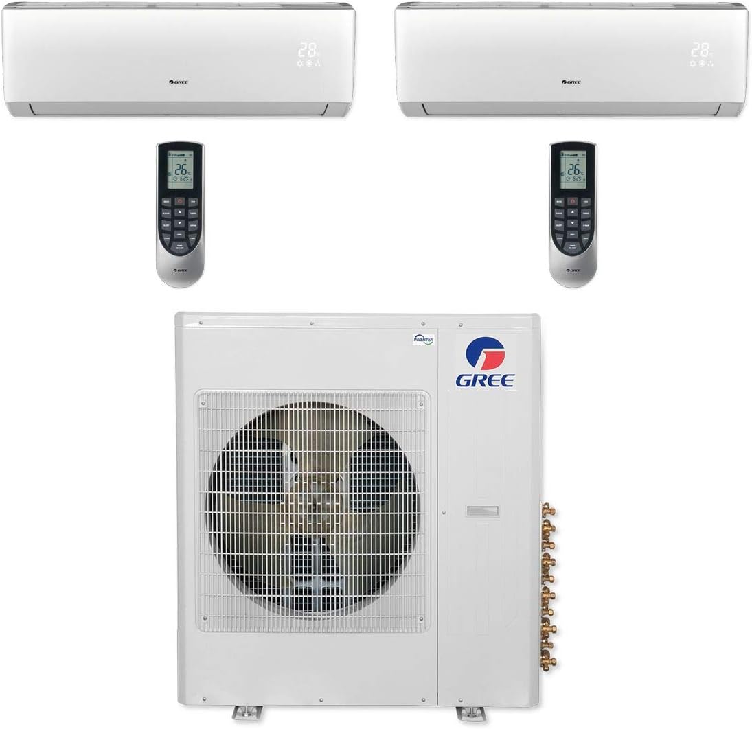 42,000 BTU Dual-Zone Wall Mount Mini Split Air Conditioner Heat Pump 208/230V SEER 21 X419