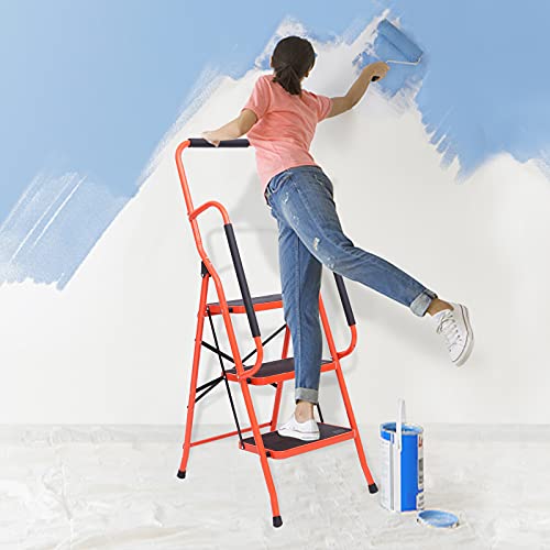 Black 2 Step Folding Ladder with Handrails W639721