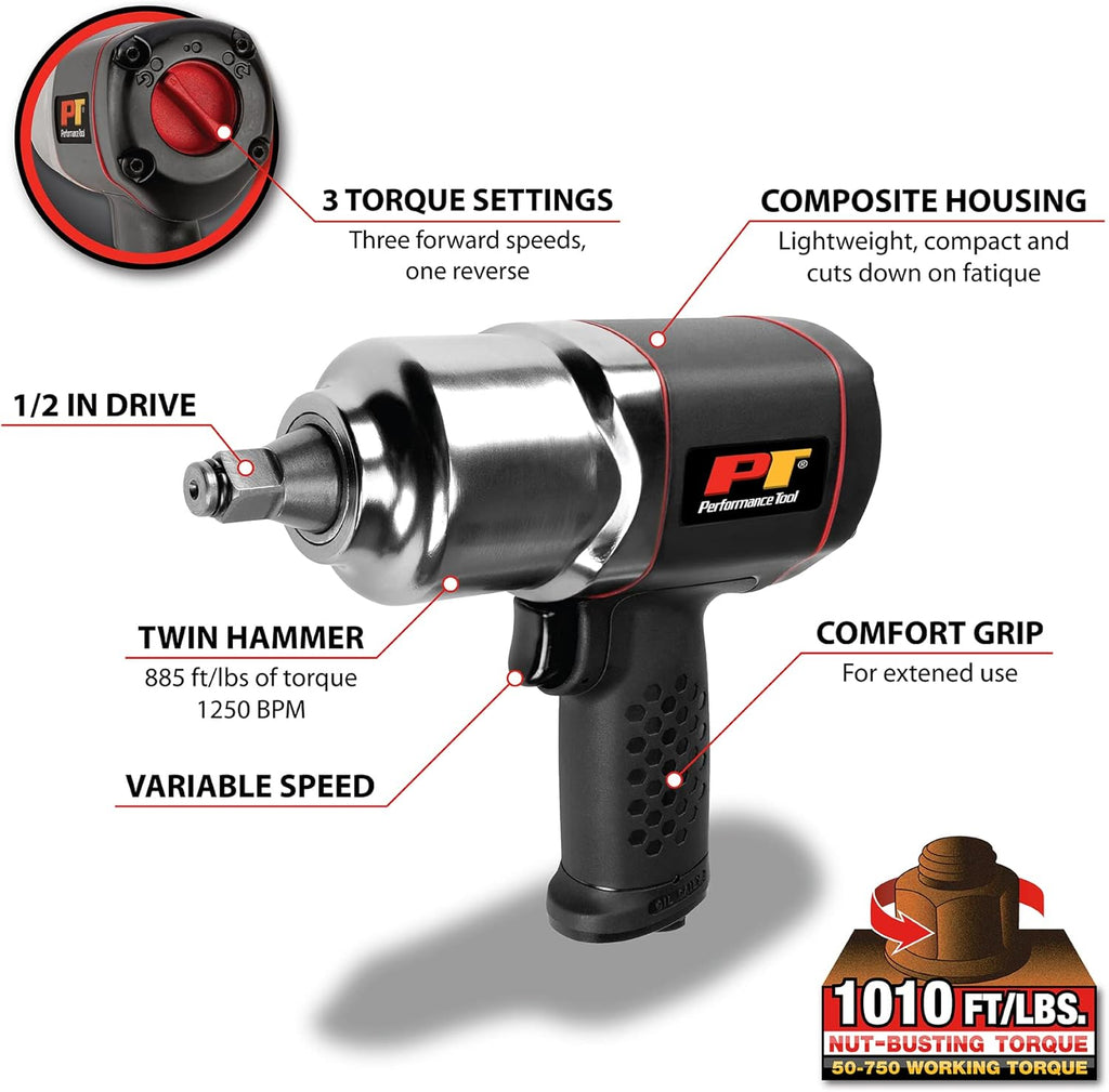 3/8-Inch Drive Butterfly Impact Wrench, Black, Pack of 2 A976