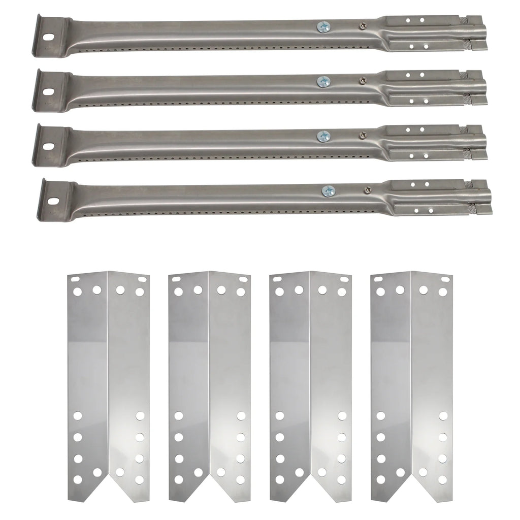 4-Pack Stainless Steel BBQ Gas Grill Tube Burner & Heat Shield Plate Replacement Parts X2187