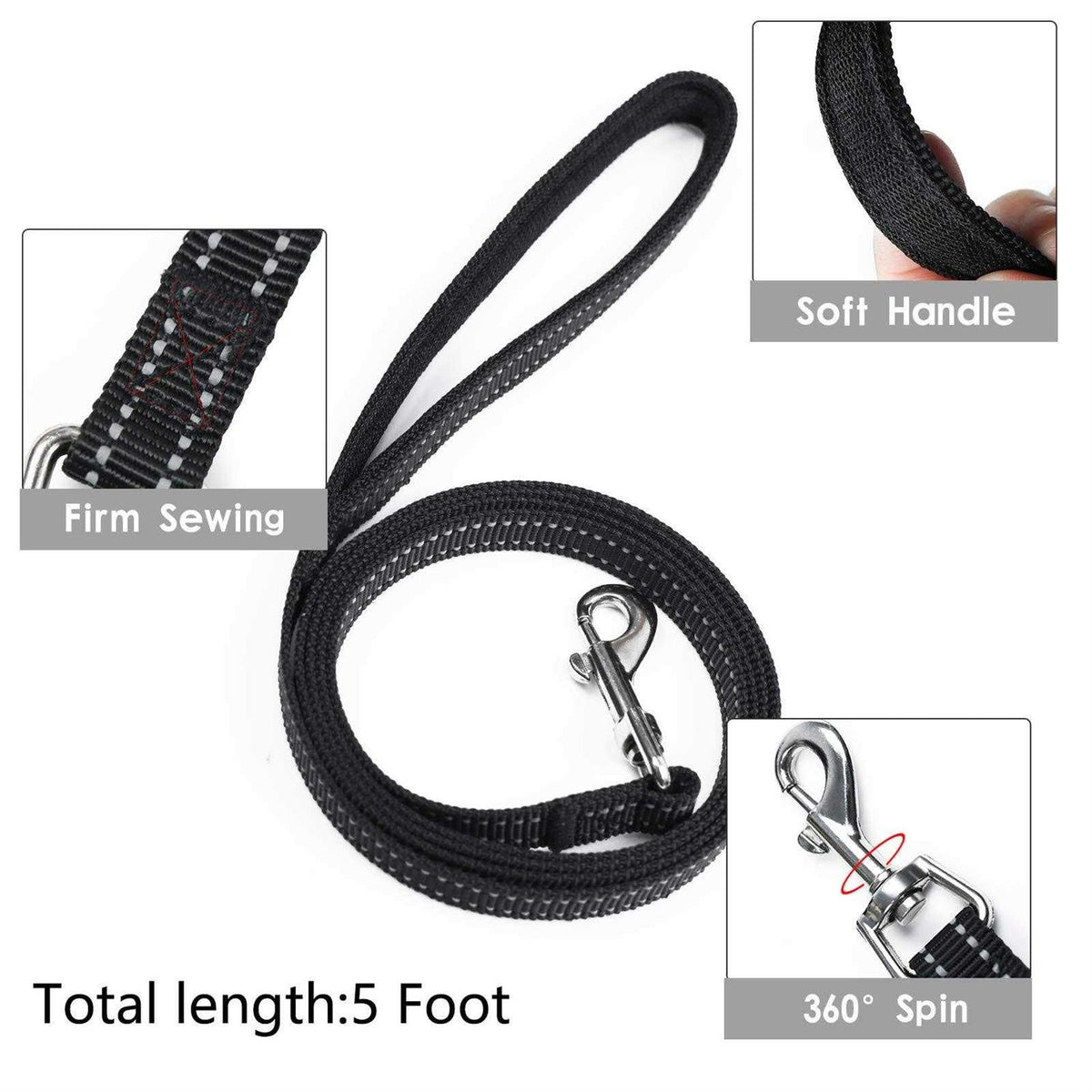 Dog Harness and Leash Set No Pull Soft Mesh Pet Harness V4716