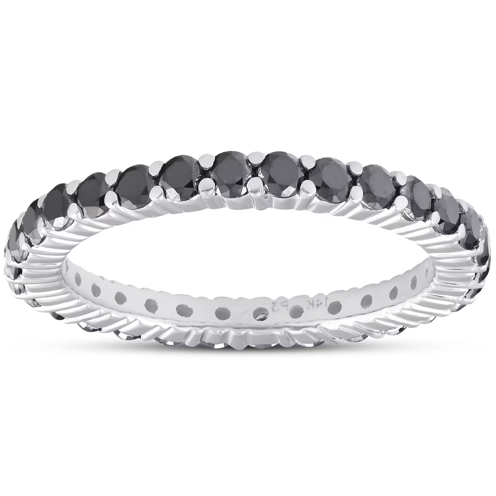Black Diamond Eternity Ring 14k White Gold H496560