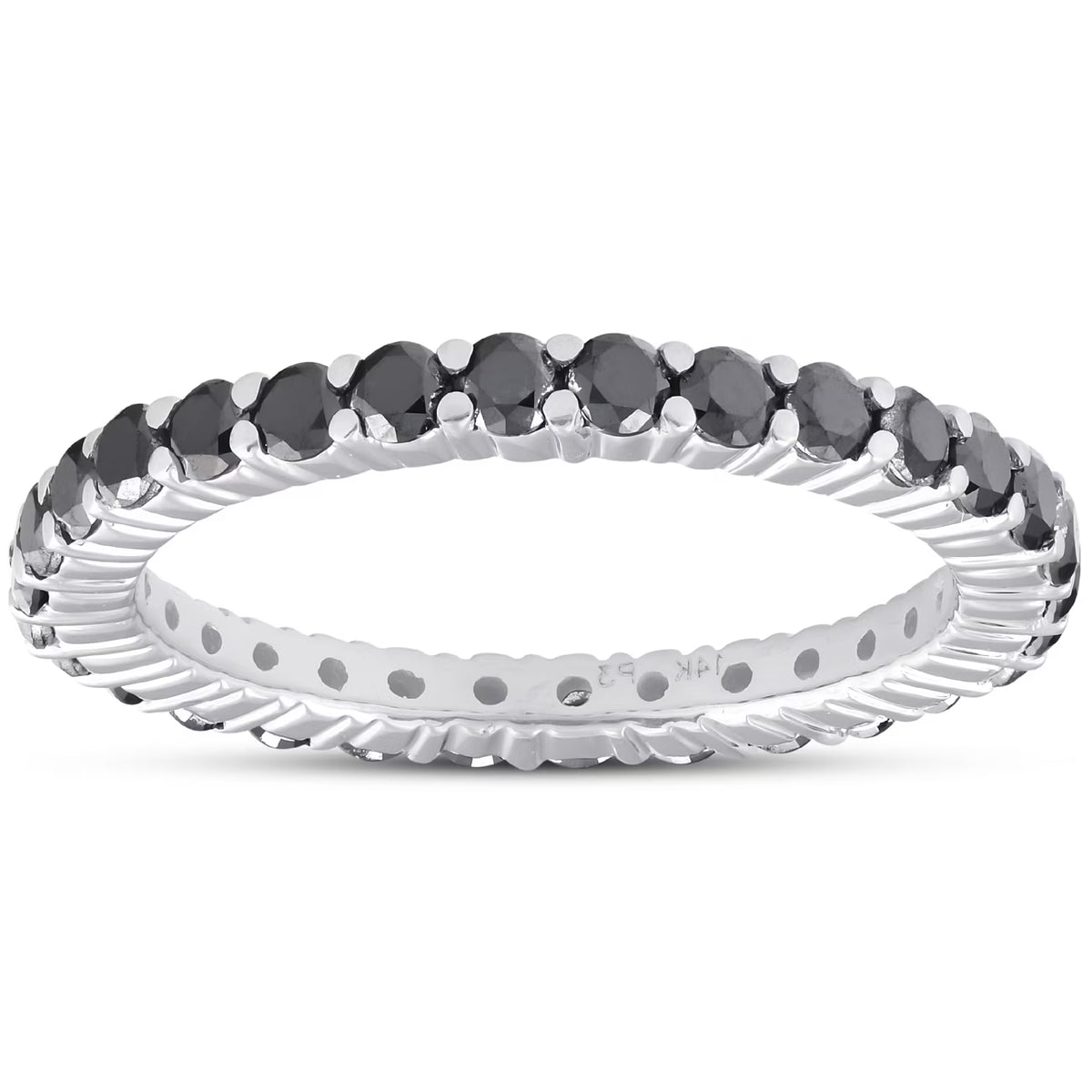 Black Diamond Eternity Ring 14k White Gold H496560