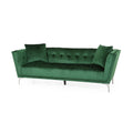Modern Glam Velvet Tufted 3 Seater Sofa with Accent Pillows S761168