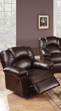 Brown Bonded Leather Glider Recliner Chair I42695