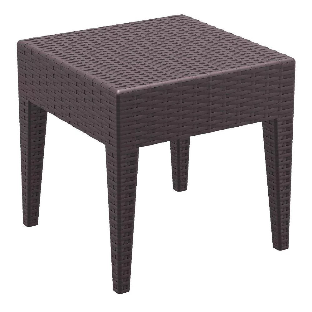 Brown Square Resin Side Table E34890