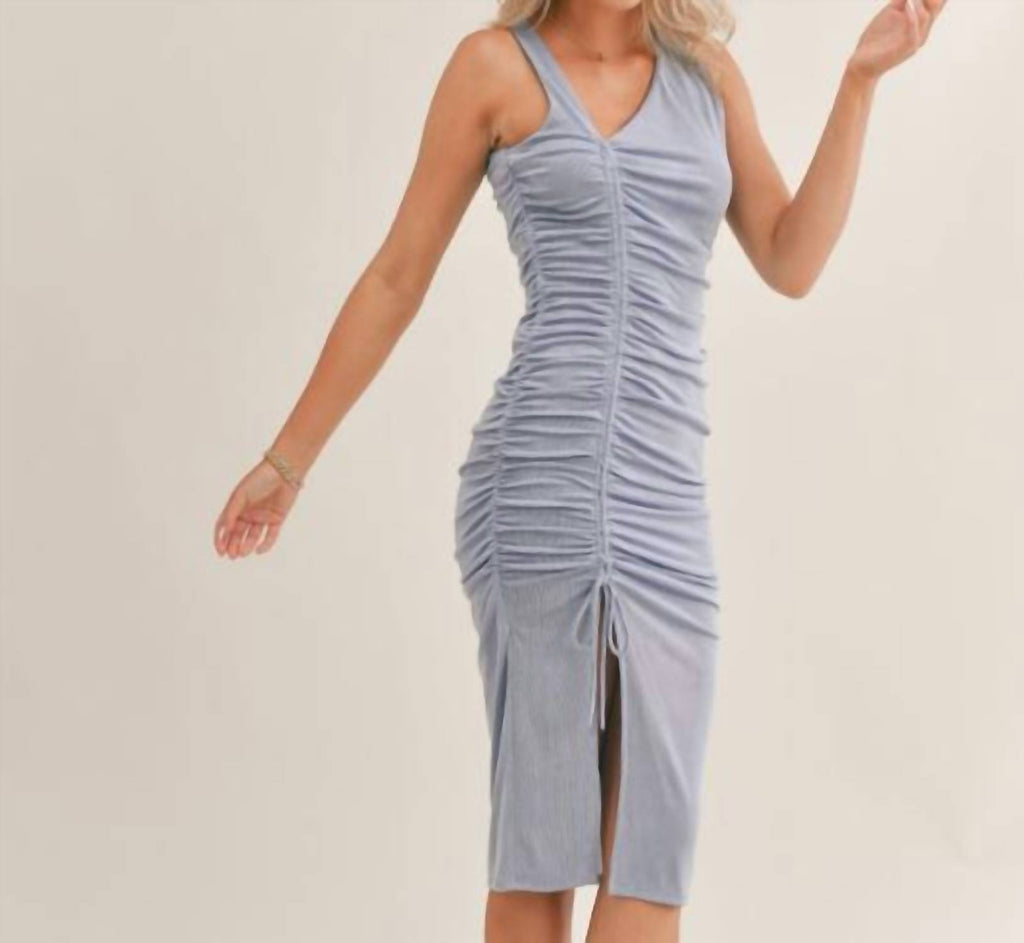 Ruched Midi Dress S888