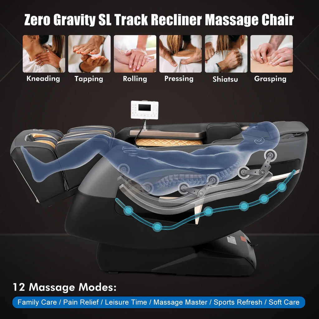 Full Body SL Track Zero Gravity Massage Chair Recliner with 12 Modes E3169
