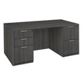 66 in. Double Pedestal Desk, Ash Grey S534091