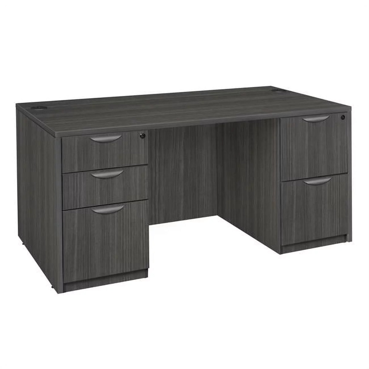 66 in. Double Pedestal Desk, Ash Grey S534091