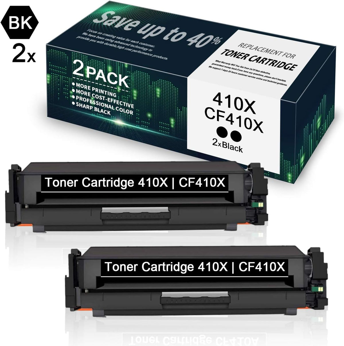 Black Toner Cartridge 2 Pack E1102