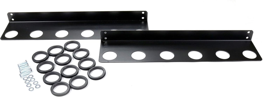 Black Powder Coated Steel Wall Mounted Tool Rack Pack of 2 Y9435