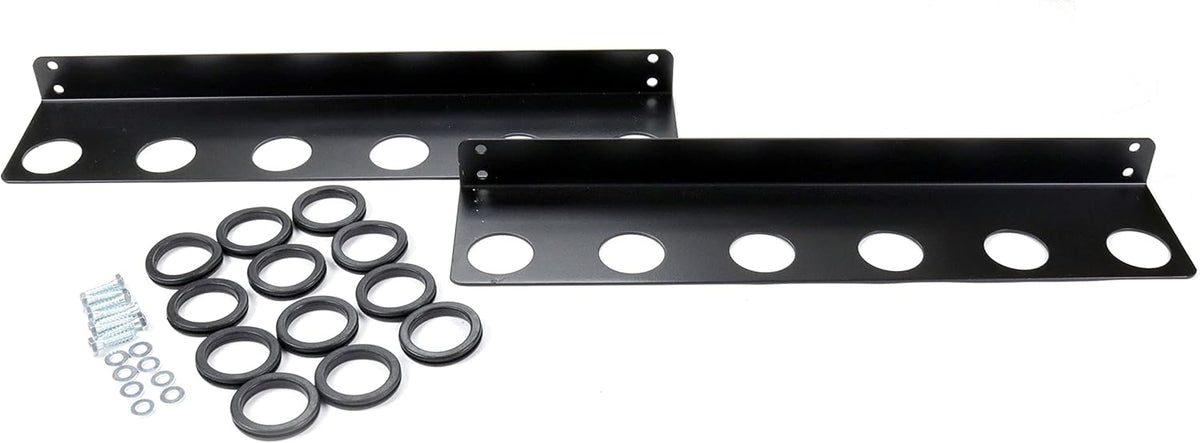 Black Powder Coated Steel Wall Mounted Tool Rack Pack of 2 Y9435