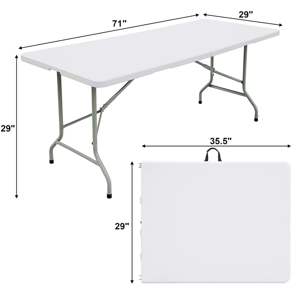 White 6ft Plastic Folding Table C296799