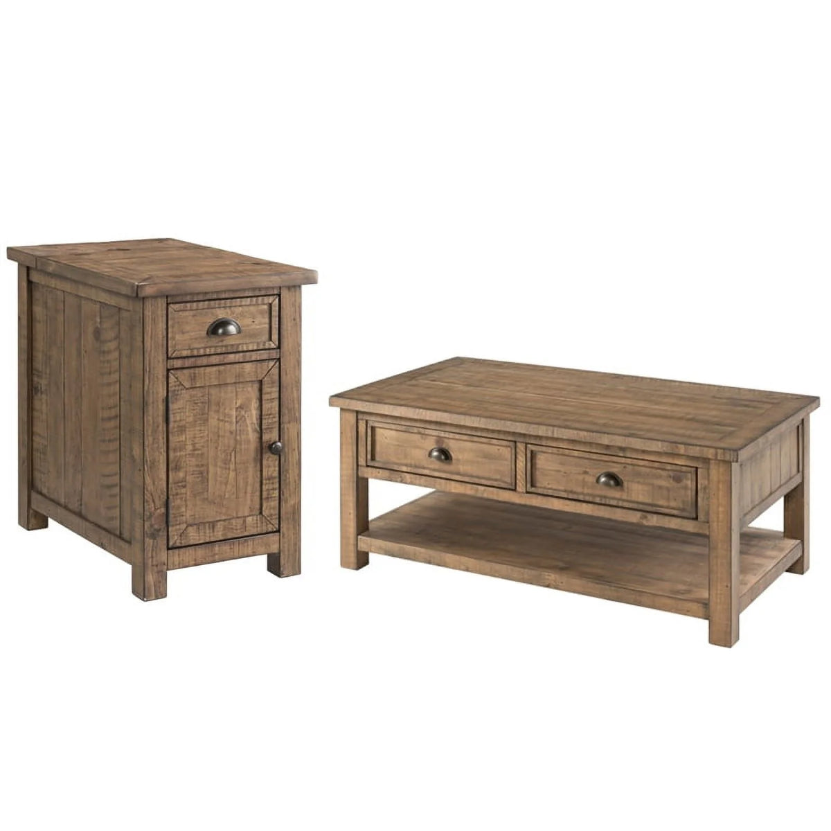 2 Drawer Coffee Table & Chairside Table Y2500