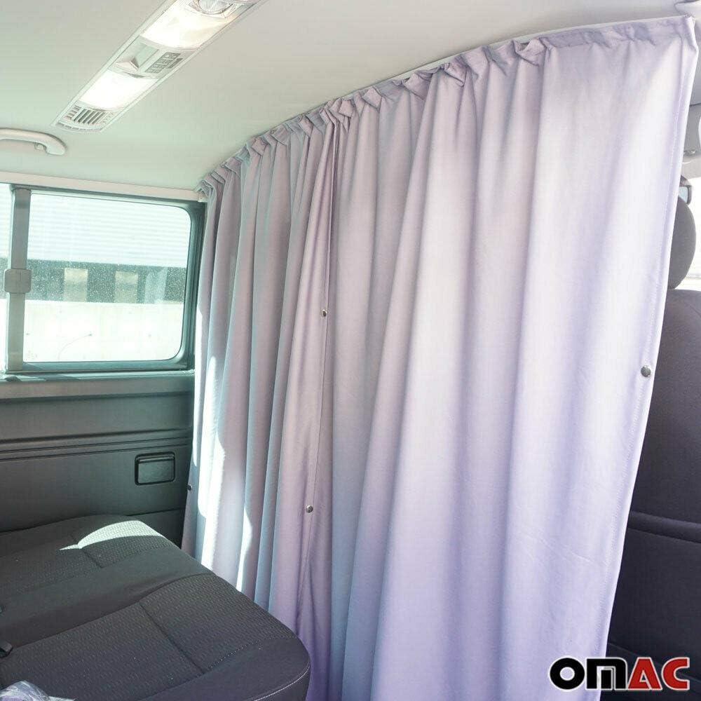 Grey Van Divider Curtains Sunshade Blinds Kit 2 pcs. Curtains 1pcs. Profiles Screws R7261
