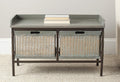 Antique Pewter French Grey Storage Bench B89551