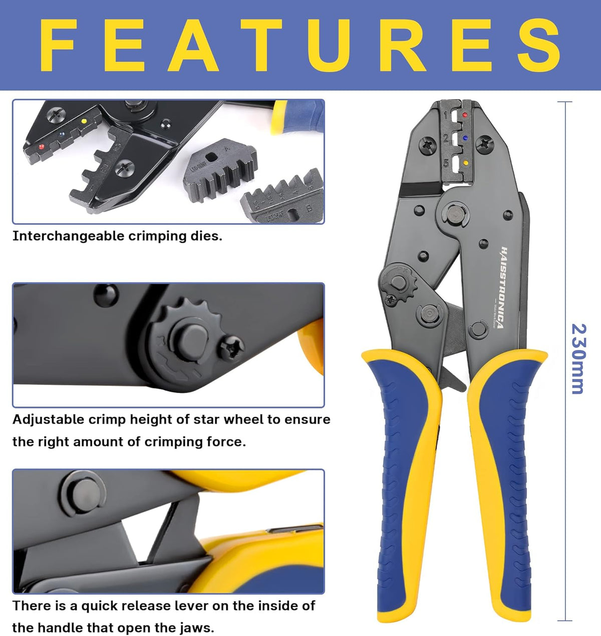 6 Pc Ratchet Wire Crimping Tool Set V40034