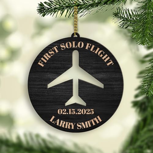 Wooden Airplane Christmas Tree Ornament K3408