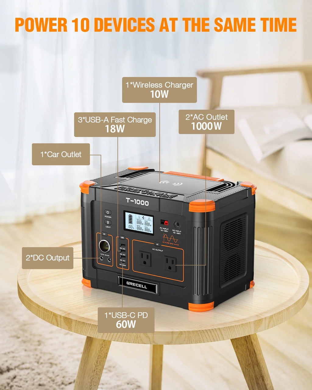 1000W 999Wh Portable Power Station M9568