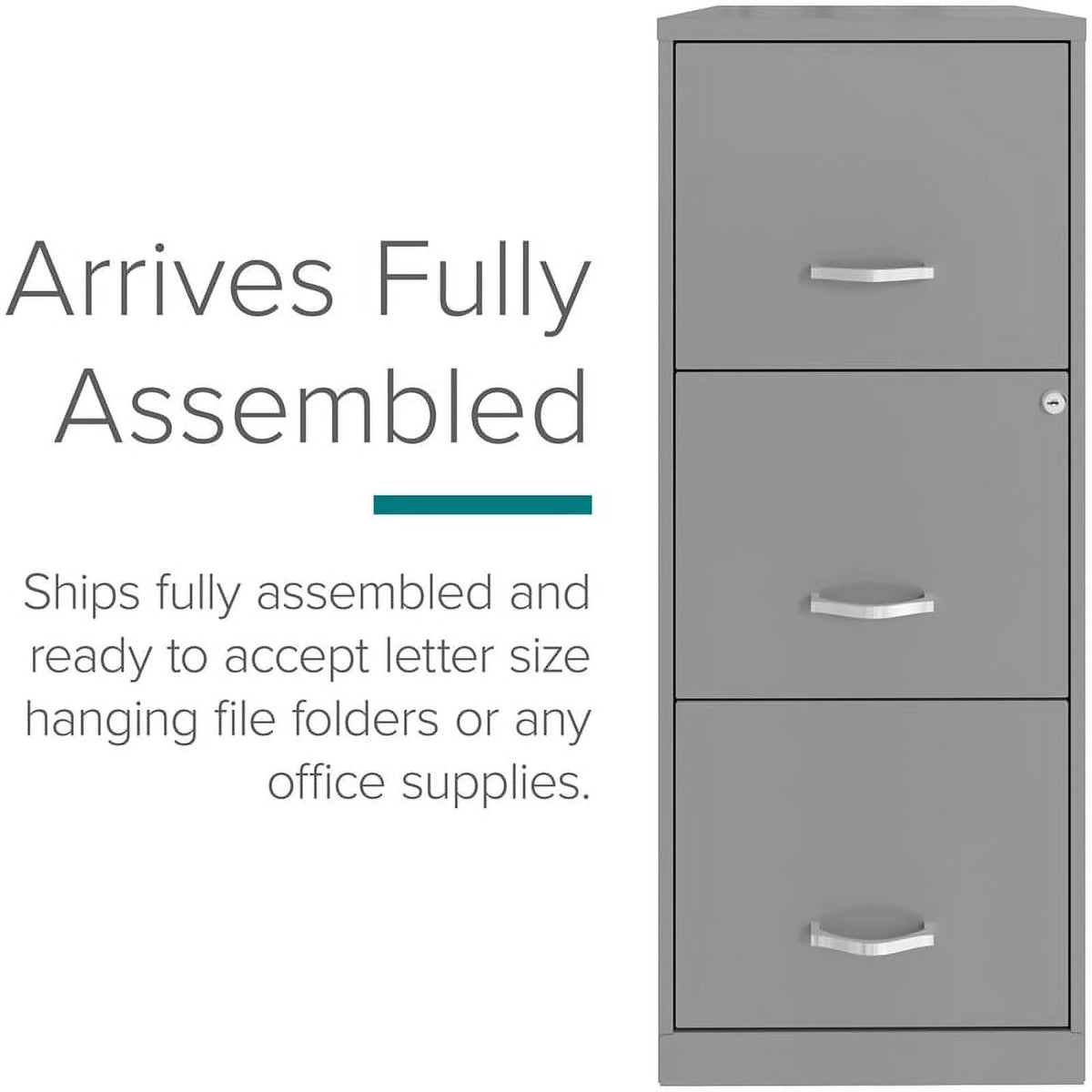 3 Drawer Metal File Cabinet with Lock I637