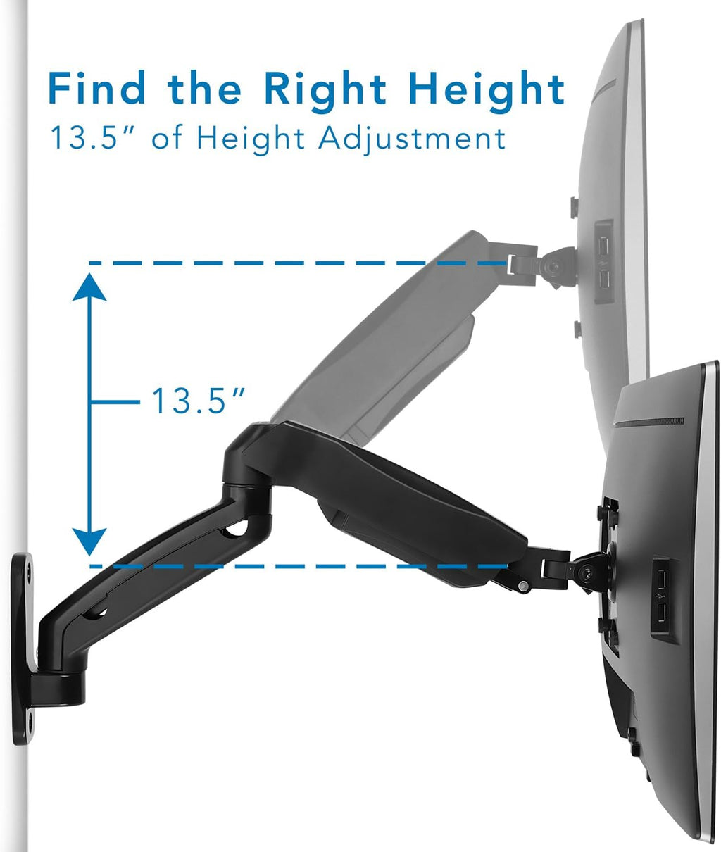 Full Motion Gas Spring Monitor Wall Mount Arm for 13-32 Inch Screens R128905