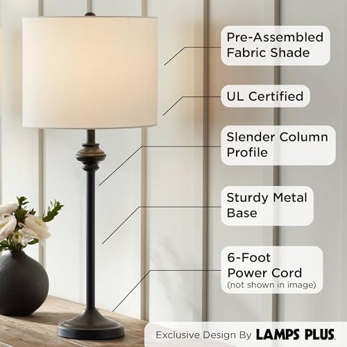 Set of 2 Black Metal Table Lamps V8575