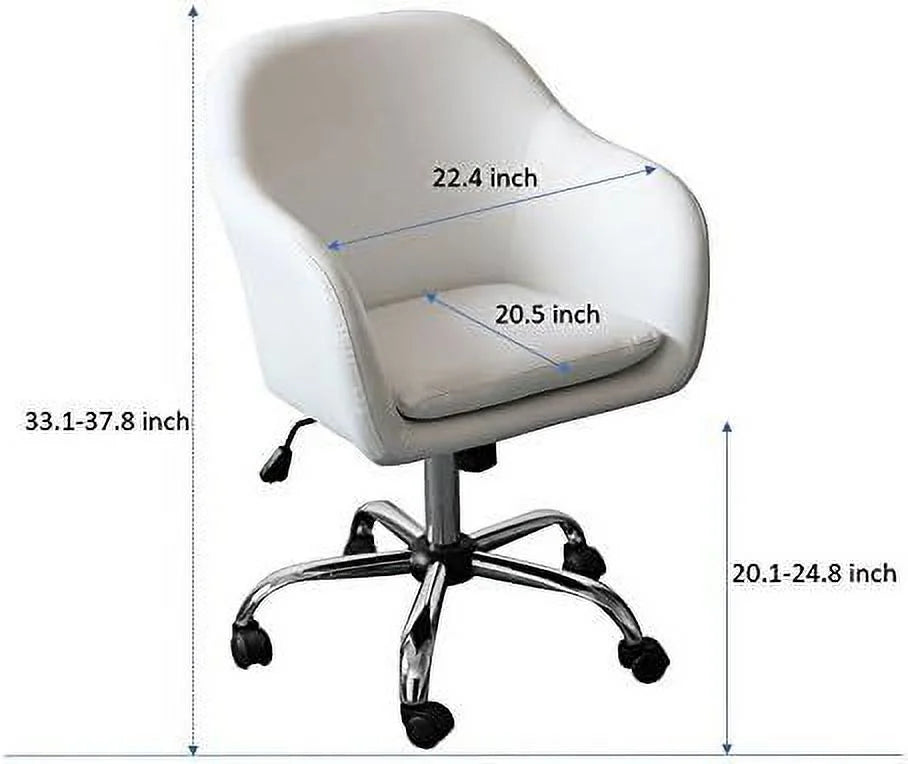 White Mid Back Desk Chair A99615