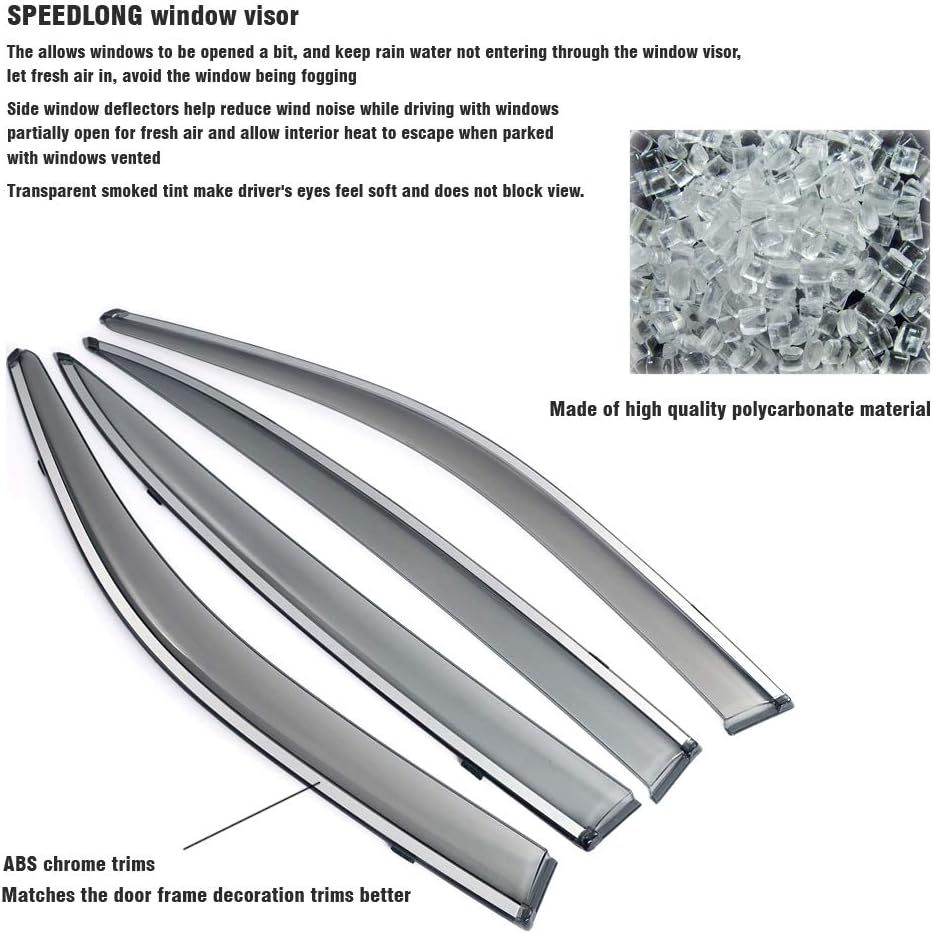 Car Window Visor Vent Shade Deflector Sun/Rain Guards Pack of 2 P503