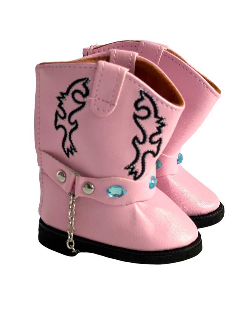 Pink Western Boots with Gems M256649