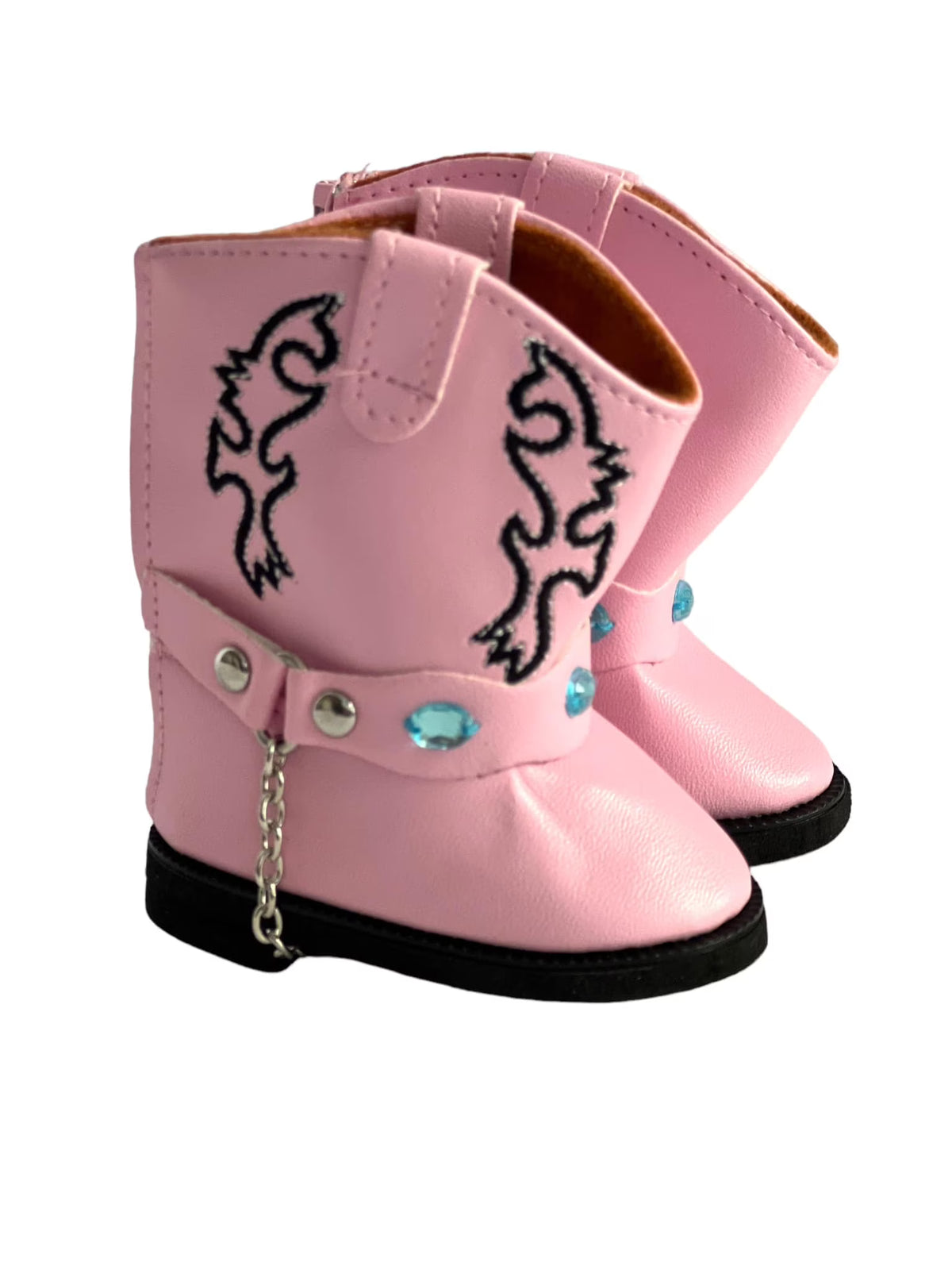 Pink Western Boots with Gems M256649