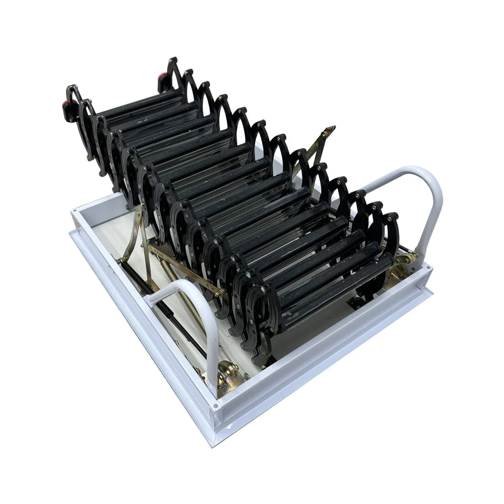 Black 13 Steps Ceiling Mounted Telescopic Loft Ladder L23730