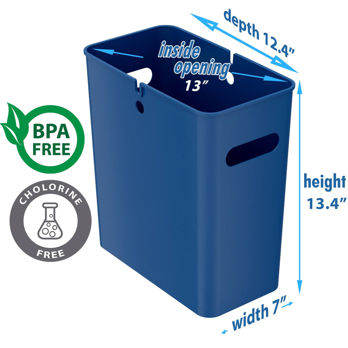 4.2 gal Polypropylene Trash Can with Handles, Pack of 6 W709