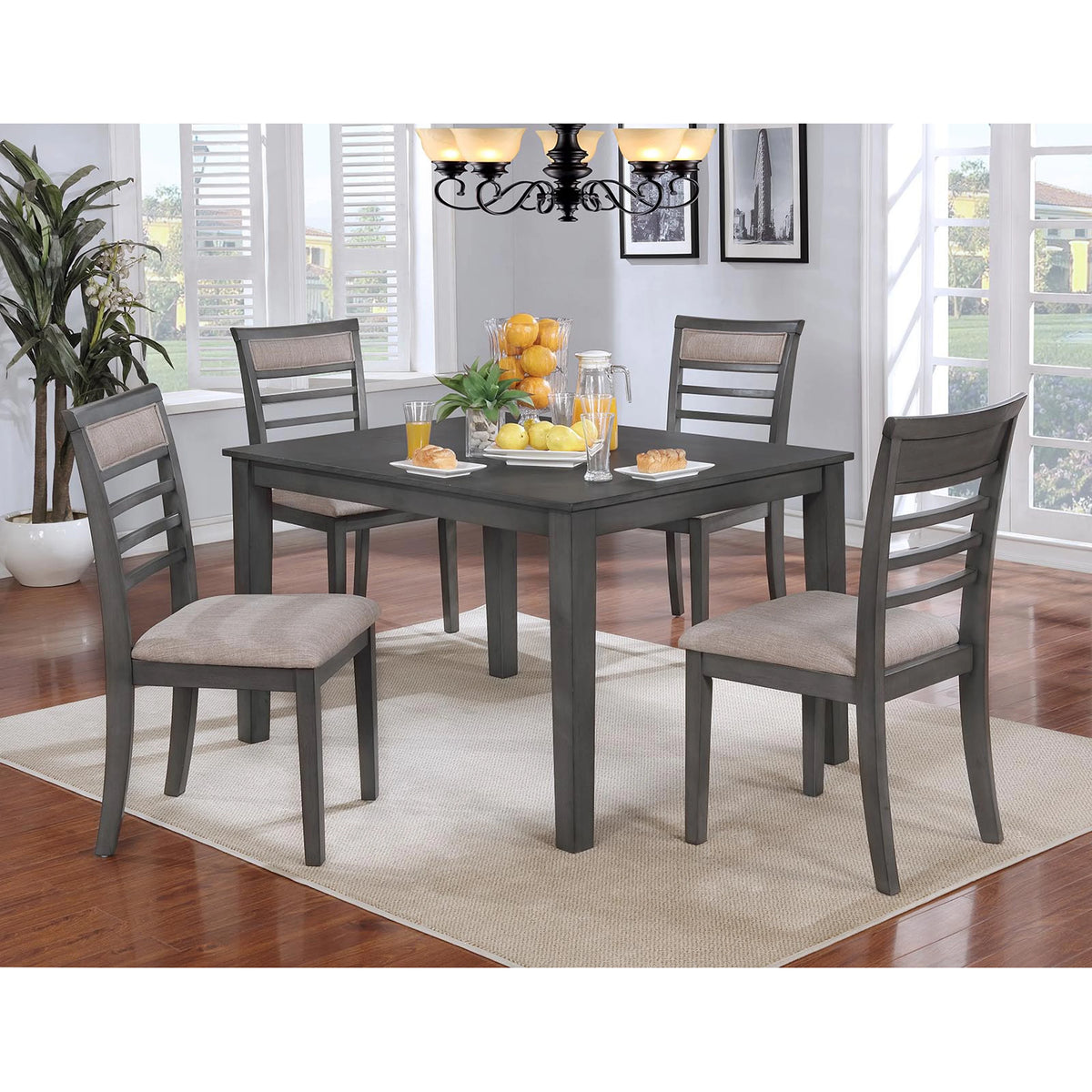 5-Piece Gray Wood Dining Set I317836