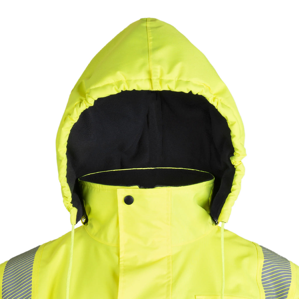 Hi-Vis Safety Jacket with Removable Hood, Yellow, XL E95147