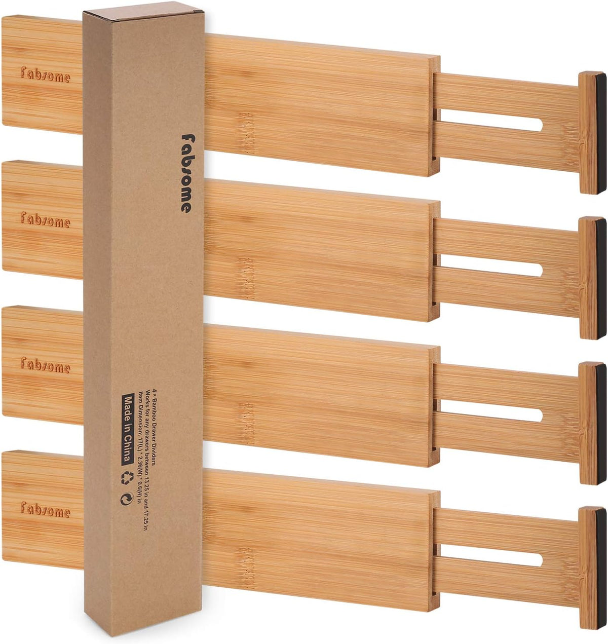 Adjustable Bamboo Drawer Divider 4 Pack A958312