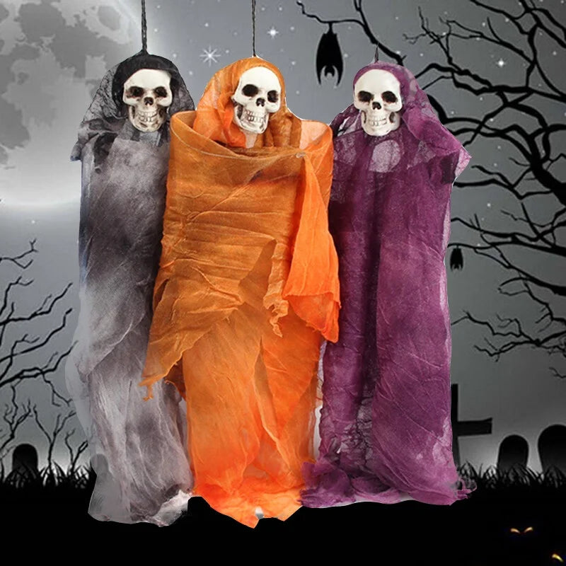 Grey Halloween Skull Doll Decoration Prop E17813