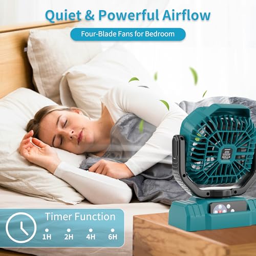 20000mAh Rechargeable Portable Camping Fan with Remote Control, Black S41771