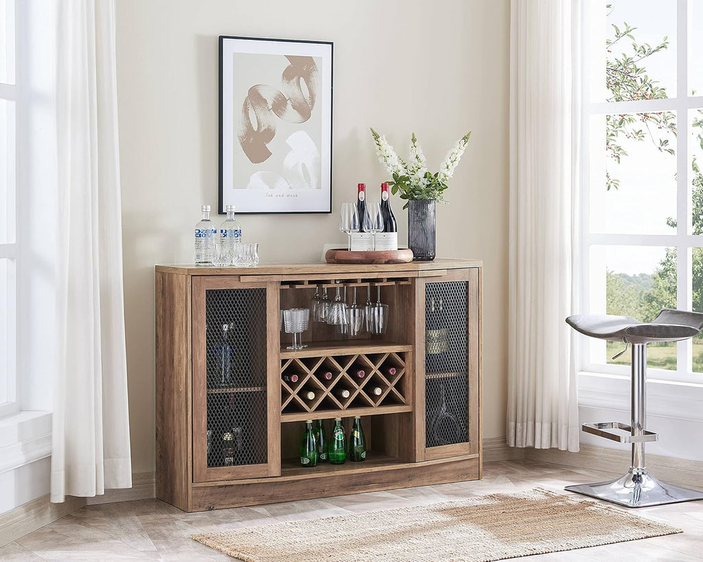 Mahogany Bar Cabinet with Two Wire Mesh Doors K84927