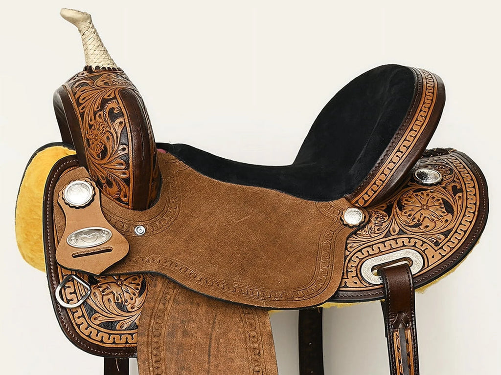 Dark Brown Leather Saddle Set with Reins A130