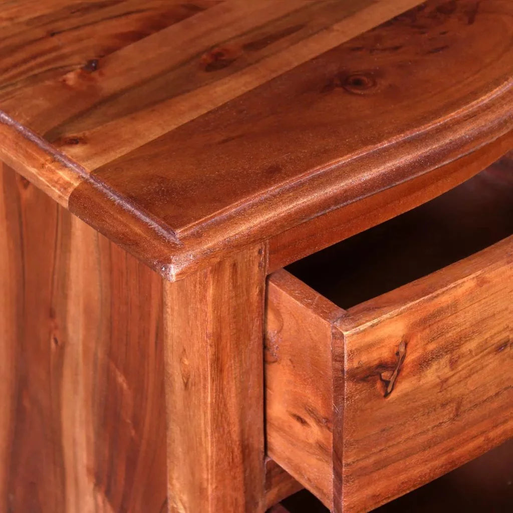 Nightstand with Drawers Solid Acacia Wood A46844