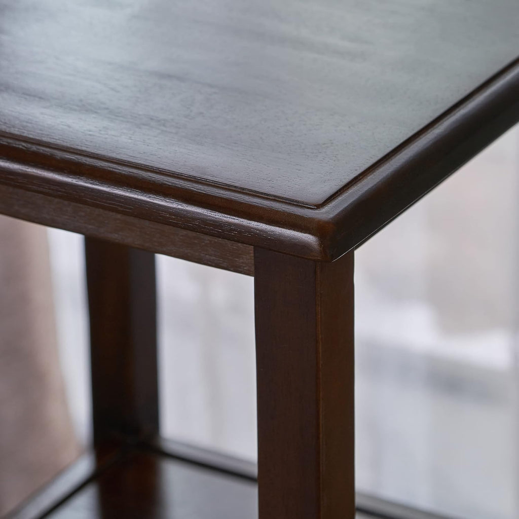 Brown Mahogany Acacia Wood Accent Table with Drawer A355971