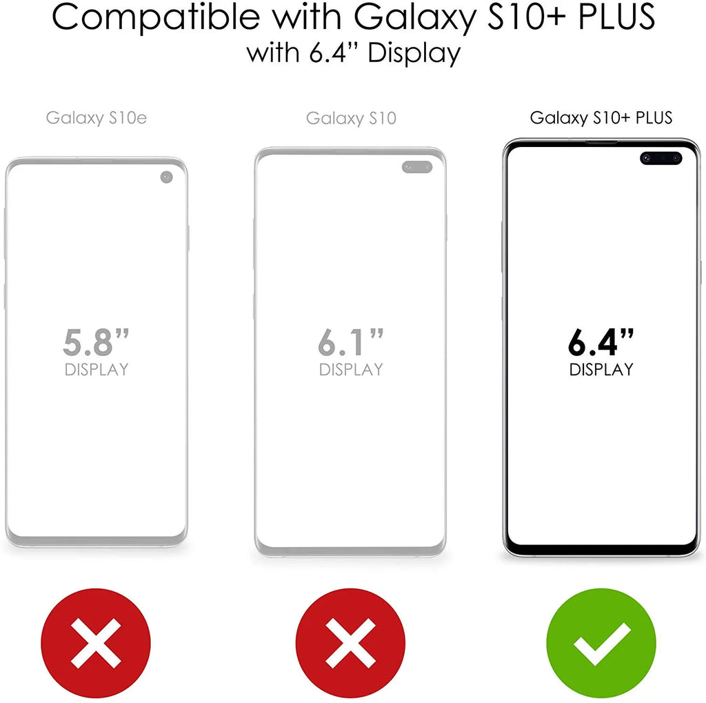 Clear Shockproof Hybrid Case for Samsung Galaxy S10+ with Tempered Glass Screen Protector U2931