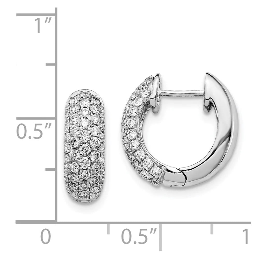 14kt White Gold Diamond Hinged Hoop Earrings Z1621