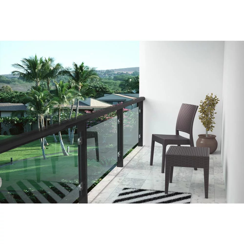Brown Square Resin Side Table E34890